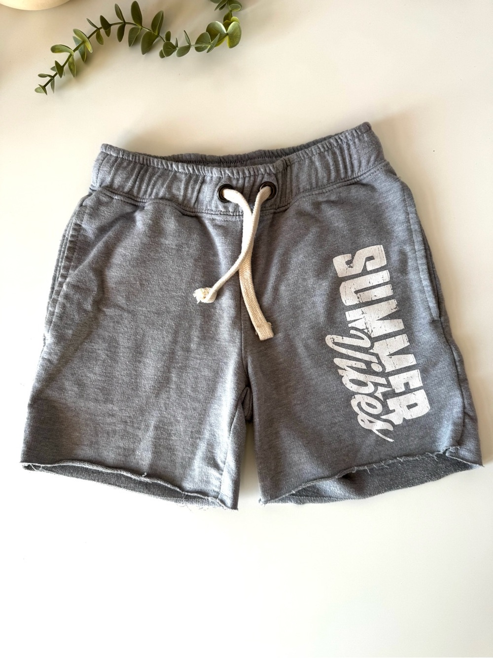 Cat & Jack Gray Athletic Drawstring Shorts with 'SUMMER' Graphic